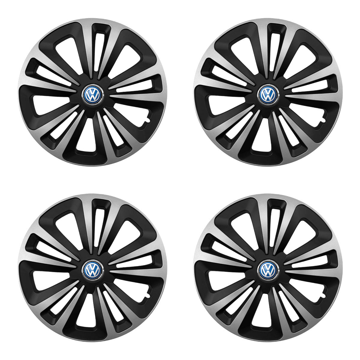 Set 4 capace 16 inch // Grafit TERRA II, compatibil cu gama auto Volkswagen,bi-color, Sigla Albastra