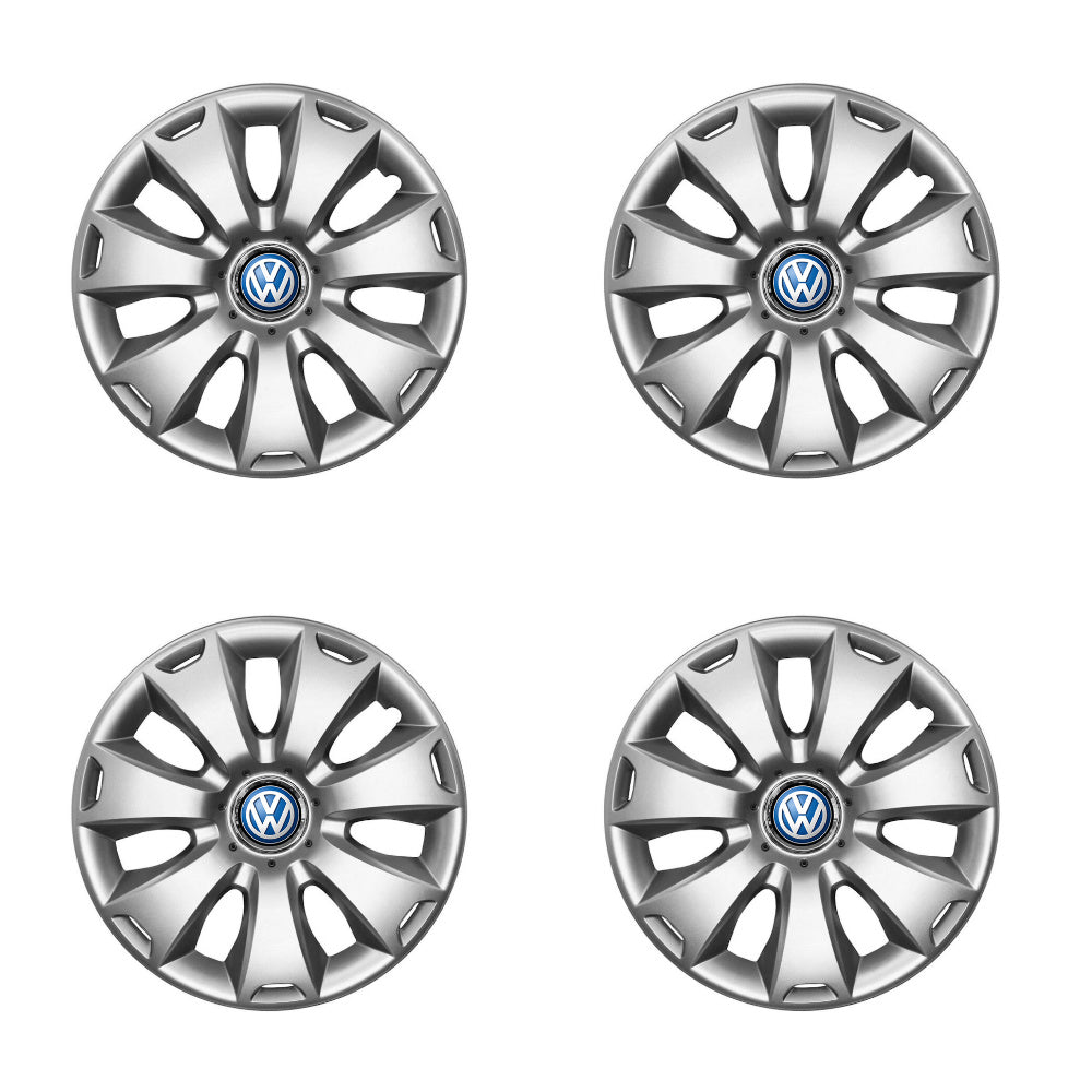 Set 4 capace roti potrivite jantelor de 16 inch compatibile VOLKSWAGEN, Model - 417, Sigla Albastra