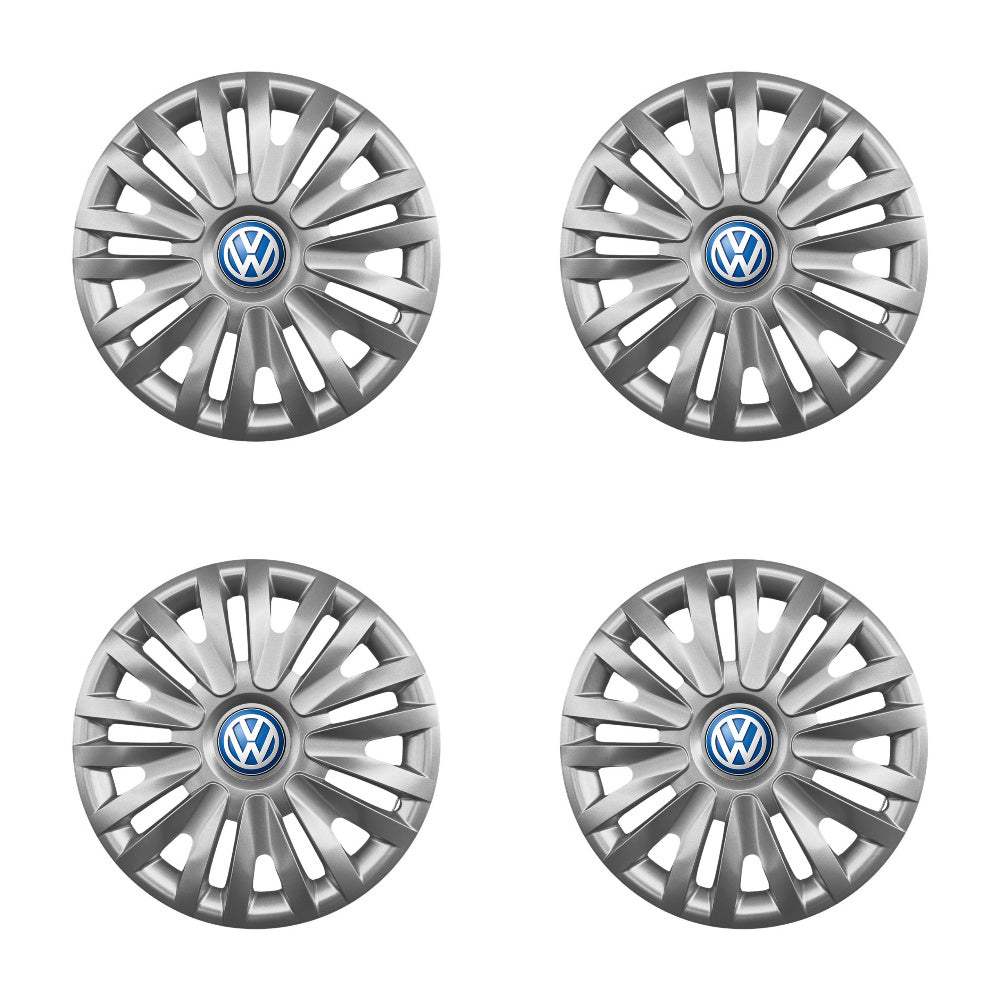 Set 4 capace roti potrivite jantelor de 16 inch compatibile VW - Model 412, Sigla Albastra