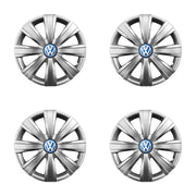 Set 4 capace roti potrivite jantelor de 15 inch compatibile Volkswagen, Model - 328, Sigla Albastra