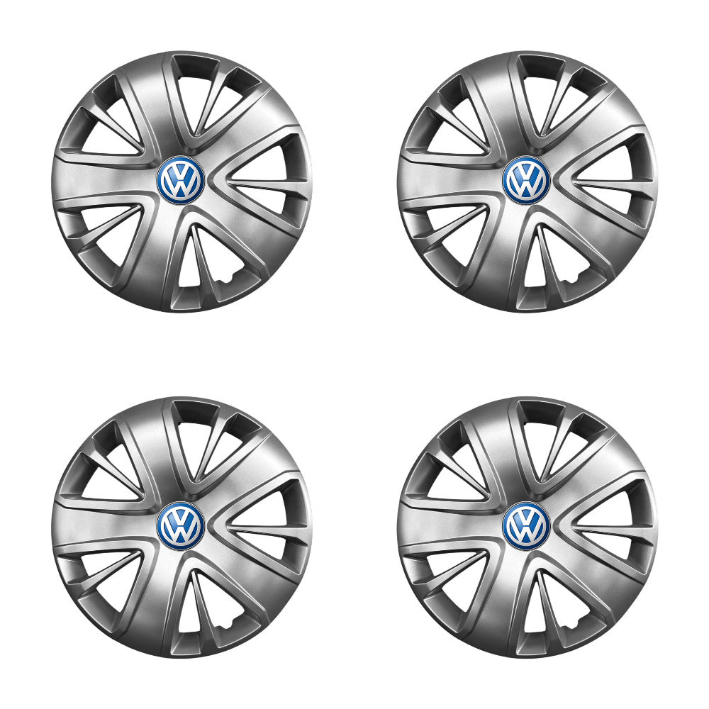 Set 4 capace roti potrivite jantelor de 16 inch compatibile gama VOLKSWAGEN model - 428, Sigla Albastra