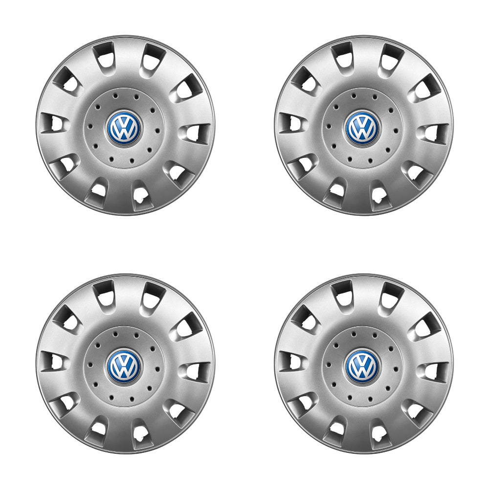 Set 4 capace roti potrivite jantelor de 16 inch compatibile gama VOLKSWAGEN, model - 401, Sigla Albastra