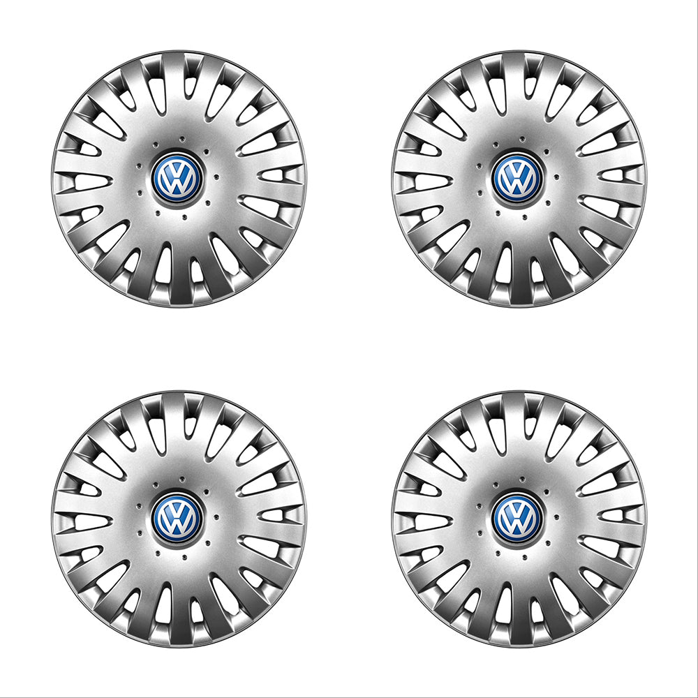 Set 4 capace roti potrivite jantelor de 14 inch compatibile gama Volkswagen model - 211, Sigla Albastra
