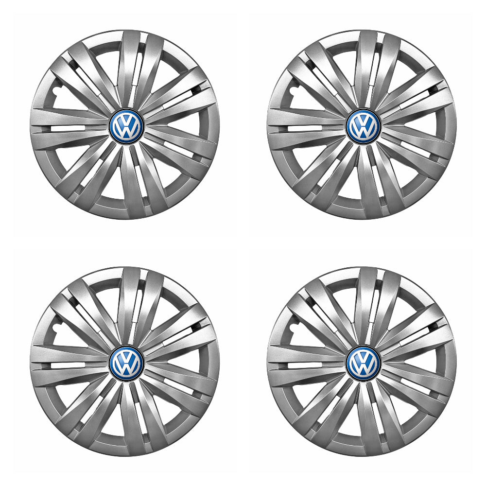 Set 4 capace roti potrivite jantelor de 16 inch compatibile gama Volkswagen model - 427, Sigla Albastra