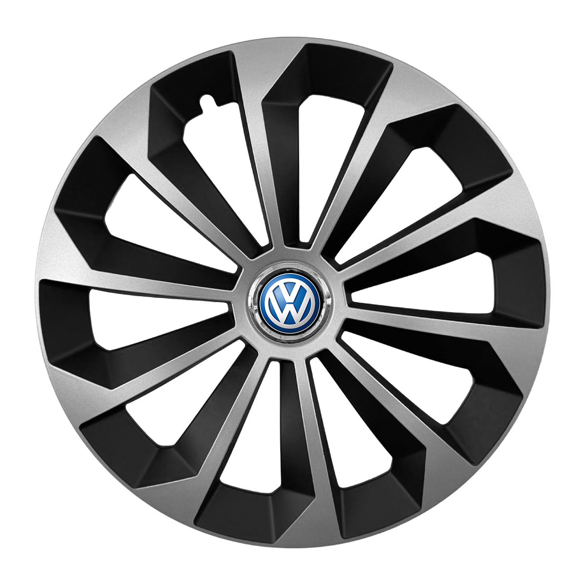 Set 4 capace 16 inch // Grafit FAME II, compatibil cu gama auto Volkswagen,bi-color, Sigla Albastra