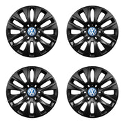 Set 4 capace roti potrivite jantelor de 16 inch compatibile VOLKSWAGEN, Model 429 Black, Sigla Albastra