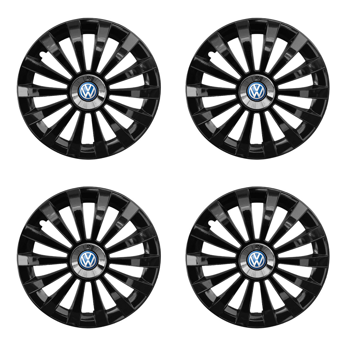 Set 4 capace 16 inch // MERIDIAN, compatibil cu gama auto Volkswagen, Sigla Albastra