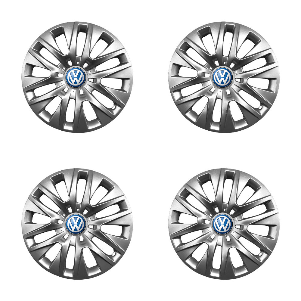 Set 4 capace roti potrivite jantelor de 16 inch compatibile gama Volkswagen model - 429, Sigla Albastra
