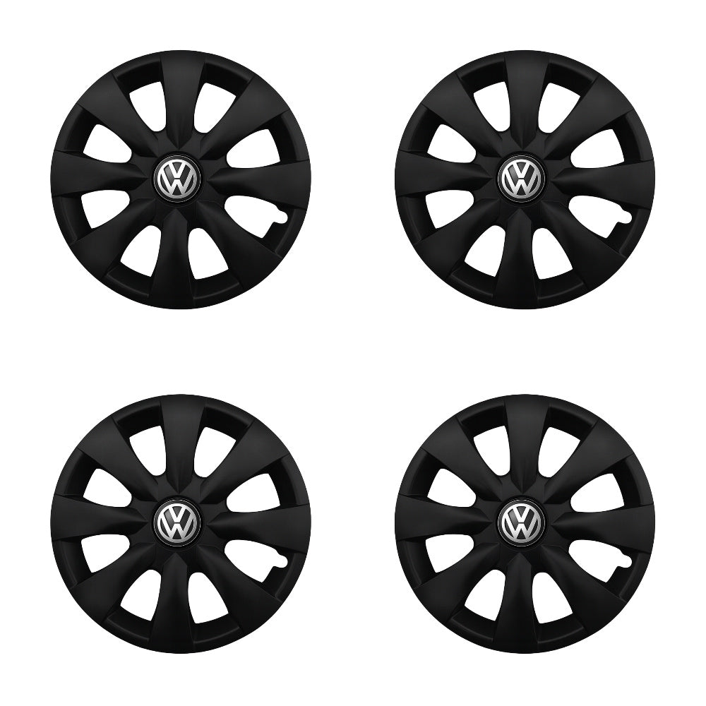 Set 4 capace roti potrivite jantelor de 15 inch compatibile VOLKSWAGEN, Model - 316 Black Edition