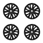 Set 4 capace roti potrivite jantelor de 15 inch compatibile Volkswagen, Model - 345 Black Edition