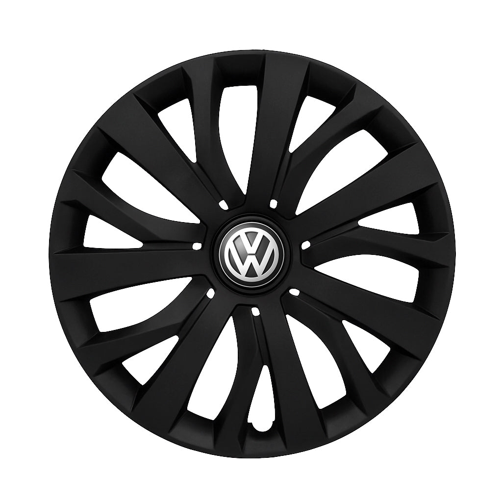 Set 4 capace roti potrivite jantelor de 16 inch compatibile Volkswagen, Model - 432 Black Edition