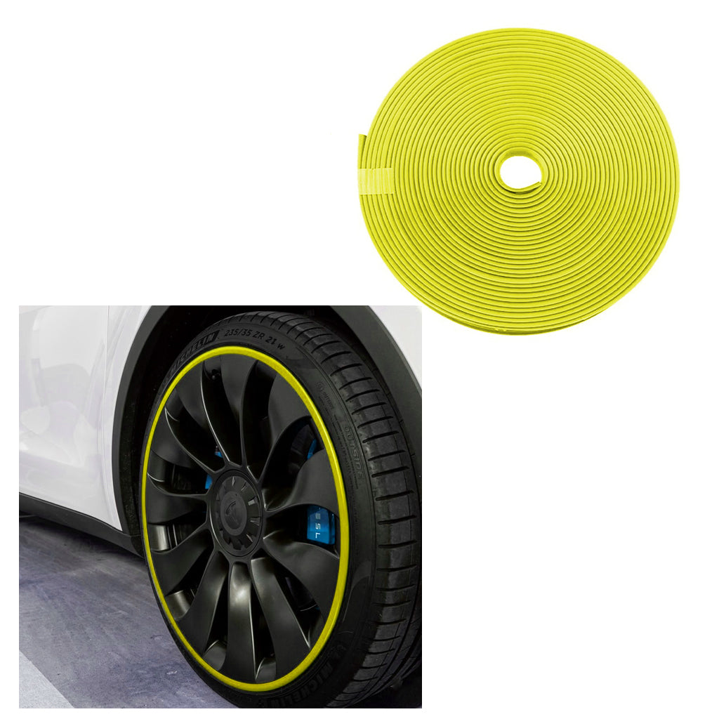 Banda de protectie pentru jante cu lipire dubla - 8m, culoare galben